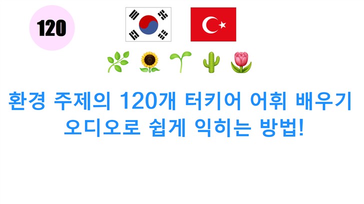 환경 주제의 120개 터키어 어휘 배우기: 오디오로 쉽게 익히는 방법!